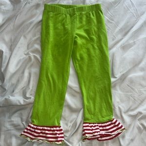 Green flared leg pants